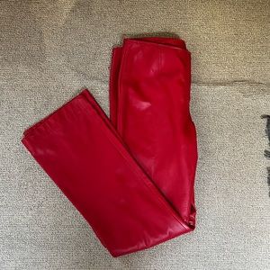 5|48 100% Genuine Leather Red Pants Size 10